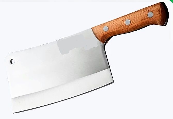 LJC 不锈钢【木柄】家用大号砍骨刀 切片刀 切肉刀 两用厨房用具切菜刀